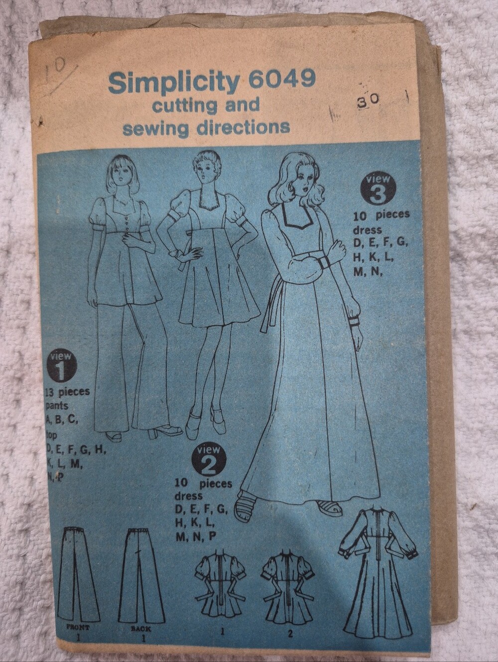 Vintage 70's Simplicity Maternity Dress, Tunic & Pants Sewing Pattern